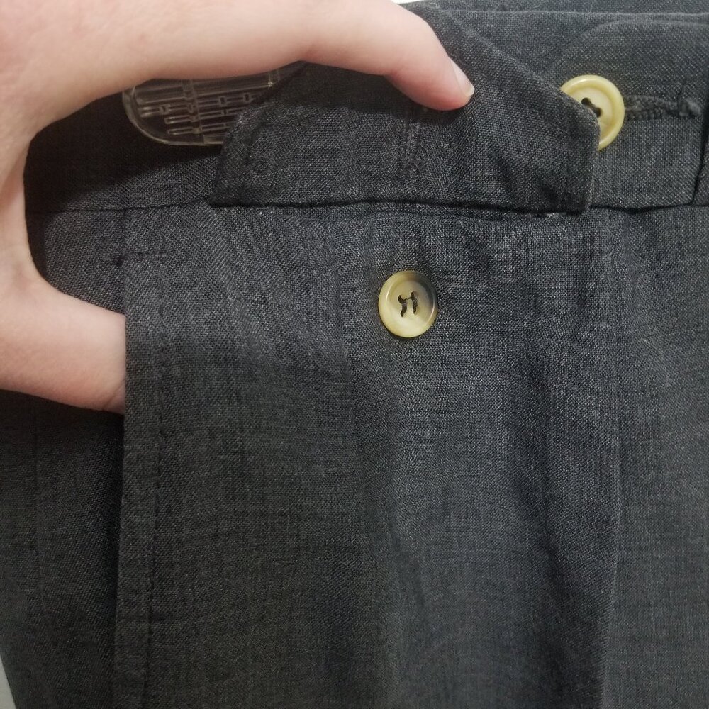 luxurious gray Racquet Club men's dress pants - Picture 3 of 9